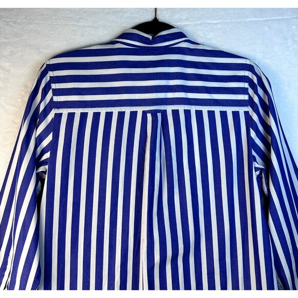 J.Crew Blue White Striped Long-Sleeve Button-Down Shirt Dress XS Preppy Oldmoney - Picture 6 of 13